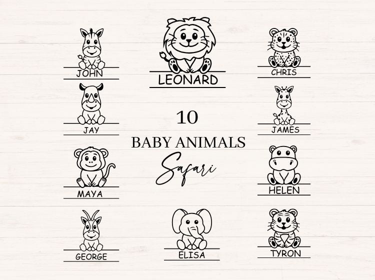 Safari Baby Animals Bundle - Split Frame